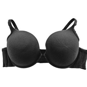Cacique Womens T Shirt Bra Black Underwire Lightly Lined Hook Closure 44DD